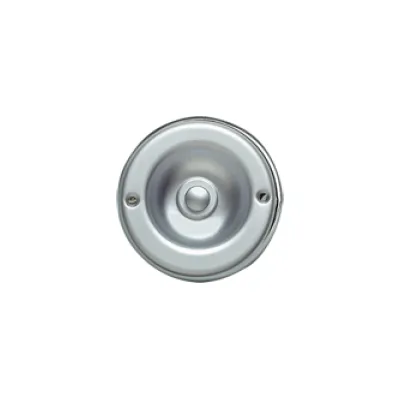 Grothe Klingeltaster KS 2075 | Unterputz | Messing matt verchromt | rund | 70 x 28 mm | ohne Namensschild