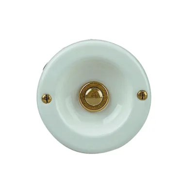 Grothe Kontaktschale Klingeltaster KS 2074 WS | 64141 | rund | Unterputz | Messing | 70x28 mm | weiß lackiert