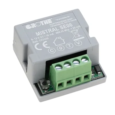 Grothe Funksender MISTRAL SE06 43443 | Funkgong Modul | 868,35 MHz | Reichweite 150 m | Unterputz | Batterie | schwarz