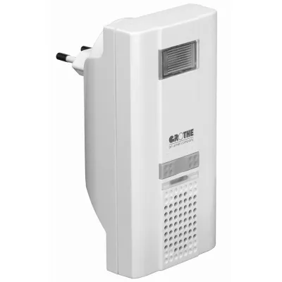 Grothe Funkgong Steckdosen-Empfänger MISTRAL 400M E 43311 | 230V | 500m Reichweite | 17 Melodien | LED-Blitz | weiß