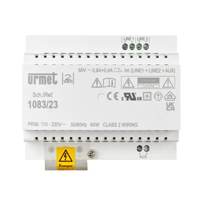 Grothe Video-Bus-Netzgerät NG 1083/23 | 2-Draht 2Voice | 230V/48V | 1000mA | IP20 | DIN-Schiene | bis 80 Teilnehmer
