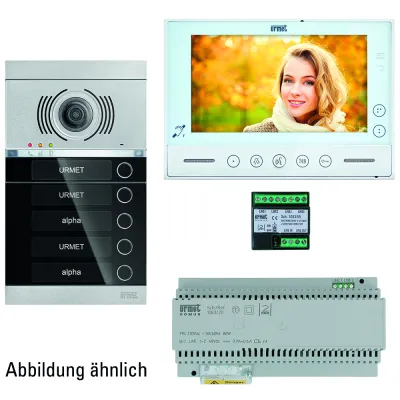 Grothe Video-Türsprechanlage V-2V-VMO-ASU1-02WE | 2-Familienhaus | 2-Draht | Videofunktion | Smartphone-Anbindung