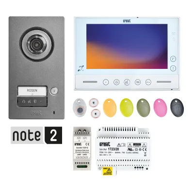 Grothe Video-Sprechanlagen-Set Note 2 SET 1723/95 | WLAN | 2-Draht | 7 Zoll Monitor | RFID | Weiß/Silber