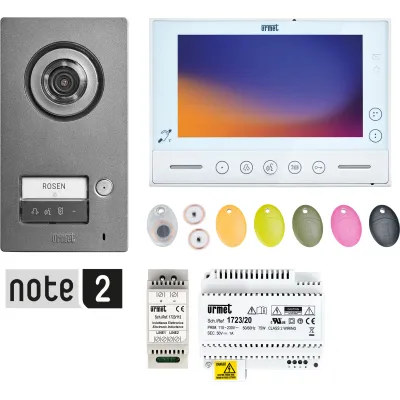 Grothe Video-Sprechanlagen-Set Note 2 SET 1723/95 | WLAN | 2-Draht | 7 Zoll Monitor | RFID | Weiß/Silber