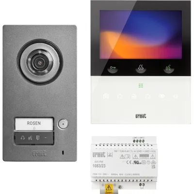 Grothe Video-Türsprechanlage Set 2VOICE Comfort Plus | 2-Draht | 5" Monitor | Kamera 113° | Smartphone | anthrazit