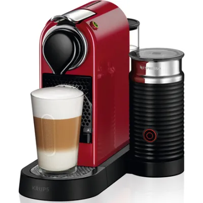 Krups Nespresso-Automat Citiz&Milk XN7615 | 19 Bar Pumpendruck | Milchaufschäumer | 1L Wassertank | Kapselsystem | Rot