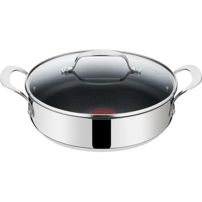 Tefal Servierpfanne E320789 | 25 cm Edelstahl Antihaft | Induktion | mit Deckel | Jamie Oliver Edition | silber | 2024
