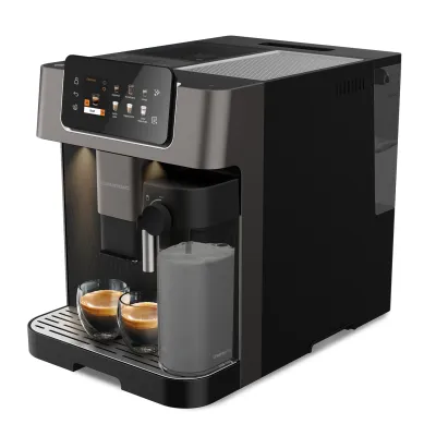 Grundig Kaffeevollautomat KVA 8230 | Delisia Coffee Series DC7500+ | 19 bar | 1350 W | Milchschaum | Dark Inox/Black