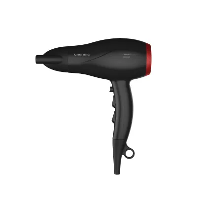 Grundig Haartrockner HD 3700 B | 1800 Watt | 3 Heizstufen | Kaltstufe | Stylingdüse | 1,8 m Kabel