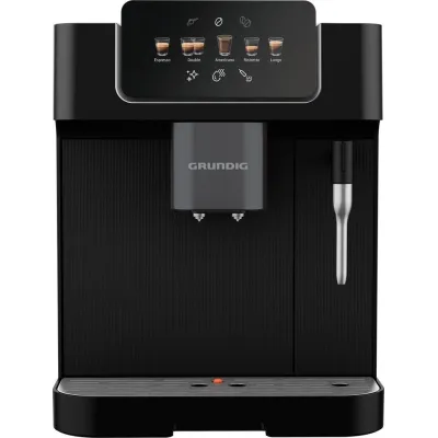 GRUNDIG Kaffeevollautomat KVA 6230 | 19 Bar | Edelstahlmahlwerk 13 Stufen | Milchaufschäumer | 2L Wassertank | Schwarz