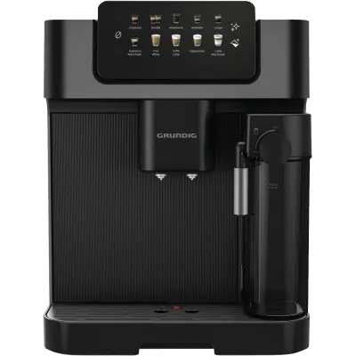 GRUNDIG Kaffeevollautomat KVA 7230 | 19 Bar | 2 l Wassertank | Fach für zweite Sorte | Höhenverstellbar | Silber