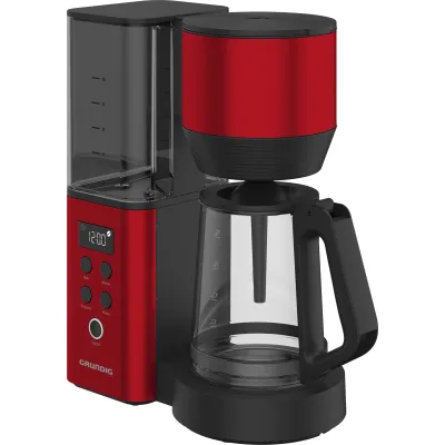 Grundig Kaffeeautomat KM 8440 rt | 10 Tassen | 1,25L Glaskanne | Warmhalteplatte | Aromaschalter | Nachtropfsperre | rot