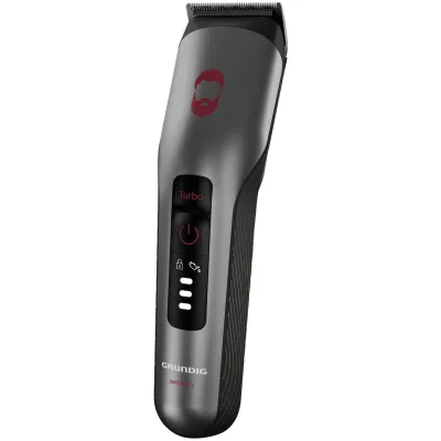 Grundig Haar- und Bartschneider MC 8030 ProClub | Titan-Klinge | BeardCare Sensor | Wet & Dry | 3–30 mm | chrom/rot