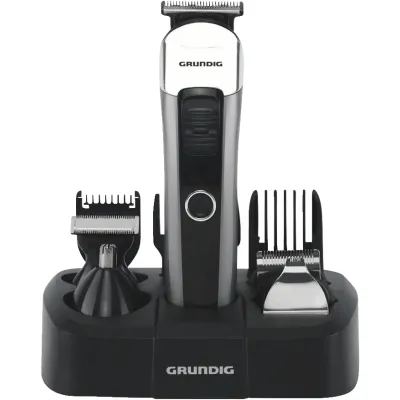 Grundig Haarschneider MGK 6841 | Akku | 1-23 mm | 5 Aufsätze | Bart- & Nasentrimmer | USB | silber/schwarz