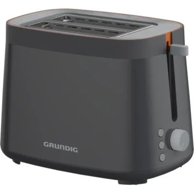 GRUNDIG Toaster GMS8000 | 2-Scheiben | 800W | 7 Bräunungsstufen | Brötchenaufsatz | Auftaufunktion | Grau/Terracotta