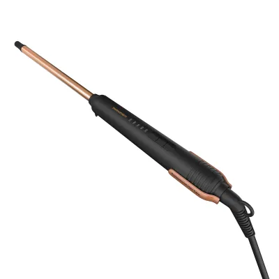 GRUNDIG Lockenstab HS7230 NaturaShine | 10 mm | Keramik mit Macadamia- & Kokosöl | 5 Temperaturstufen | Schwarz/Roségold