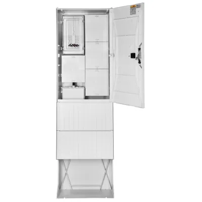 GSAB Zähleranschlusssäule 25.00.1P11V6 | Netze BW ENBW | 1ZP 6-reihig | 1 Zähler | 63A | IP44 | Kunststoff | RAL 7035