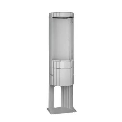 GSAB Poller 36P1500M | Rundpoller mit Sockel | Höhe 1440mm | Ø 360mm | GFK Kunststoff | IP44 | RAL 7035 | Montageplatte