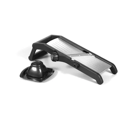 GSD Profi Mandoline ES m.s R. | Gemüseschneider | Edelstahl/Kunststoff | Scheiben 1–9 mm | Julienne | Wellen | Schwarz