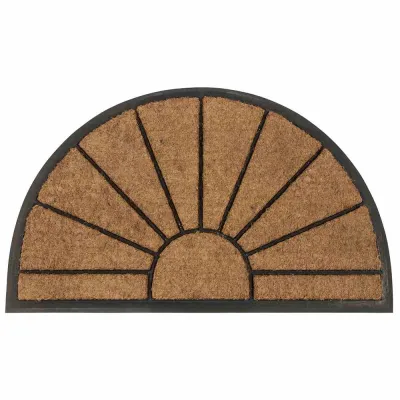 Siena Garden Gummifußmatte D37415 Sonne halbrund | Schmutzfangmatte 75x45cm | Kokosfaser & Gummi | rutschfest