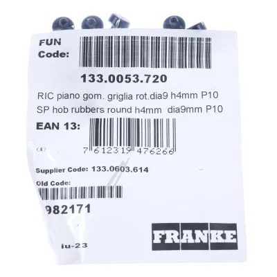 Gummipuffer für Ofen Franke 1330053720 4mm Höhe 9mm Ø 10er Set