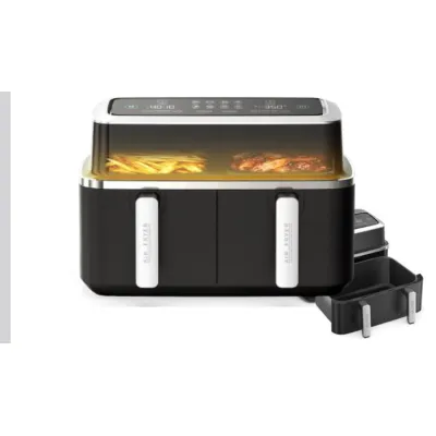 Gutfels Heißluftfritteuse AIRFRY 5010 | Doppel-Heißluftfritteuse | 8,5L | 2600W | 10 Programme | Timer | Schwarz