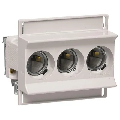 Hager Sicherungssockel D02 LD02K63-3SS | 3-polig | 63A | Keramik | Hutschiene | Abdeckung | Porzellan | Weiß