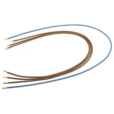 Hager Abgangskabelbaum Y89B | 10mm² | 4-polig | Stiftkabelschuh | für 2-stöckige Tragplatten | 3x braun 1x blau