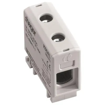 HAGER Anschlussklemme K50AL | Reihenklemme 2,5-50mm² | für Aluminium & Kupferleitungen | 160A | Hutschiene TH35 | grau