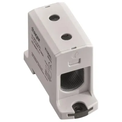 Hager Anschlussklemme K150AL | Reihenklemme 25-150 mm² | für Alu & Kupfer | Schraubanschluss | 315A | grau