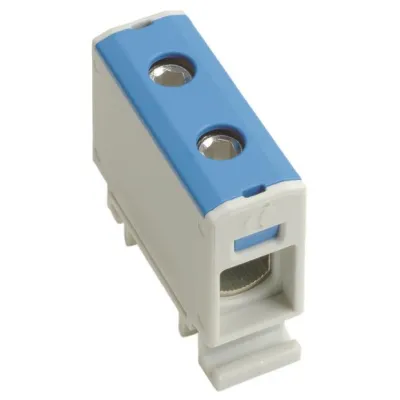 HAGER Anschlussklemme K50AN | N-Trennklemme für Aluminium & Kupfer 2,5-50mm² | Hutschiene | 160A 1000V | blau