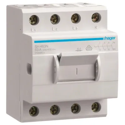 Hager Ausschalter 63A,4-pol,3.5PLE SH463N