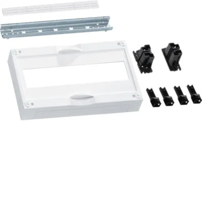 HAGER Bausatz UC11MG für Reiheneinbaugeräte | Verteilerbaugruppe | 1x12 PLE | 150x250x100mm | weiß