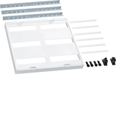 HAGER Verteilerbaugruppe UC32MG | Bausatz für Reiheneinbaugeräte | universN | 450x500x100 mm | 3 DIN-Schienen | weiß
