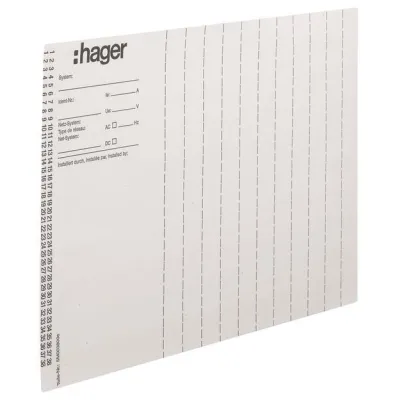 HAGER Beschriftungsbögen ZZ90B
