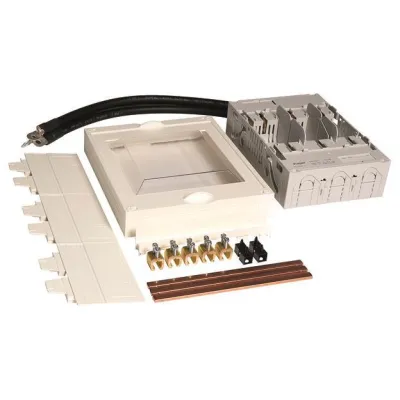Hager Bestückungspaket ZY52W2N für UF52W2N & UF33W0N | NH1 Unterteil | für 1-stöckige Tragplatten | 3xbraun/1xblau