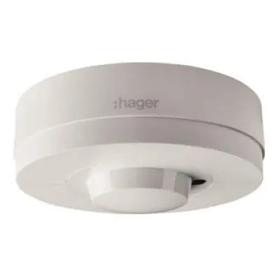Hager Bewegungsmelder HF EE883 | 360° Erfassungswinkel | Aufputz | IP54 | 8m Reichweite | weiß