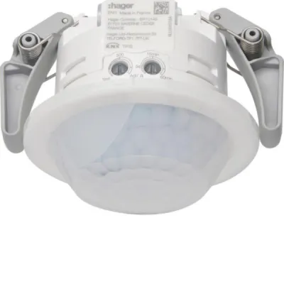 Hager Bewegungsmelder KNX TXD505 | Korridor | 360° Erfassung | Unterputz | 30x5m | Fernbedienbar | Weiß