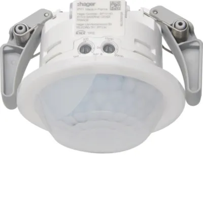 Hager Bewegungsmelder KNX TXD505 | Korridor | 360° Erfassung | Unterputz | 30x5m | Fernbedienbar | Weiß