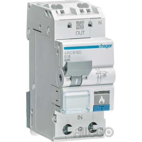 Bild: Hager Brandschutzschalter AFDD 1P+N, 6kA, B16A ARC916D