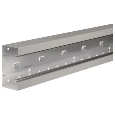 Hager Brüstungskanal-Unterteil BRS651301VERZ | Geräteeinbaukanal Stahlblech | 70x130mm | frontrastend | verzinkt