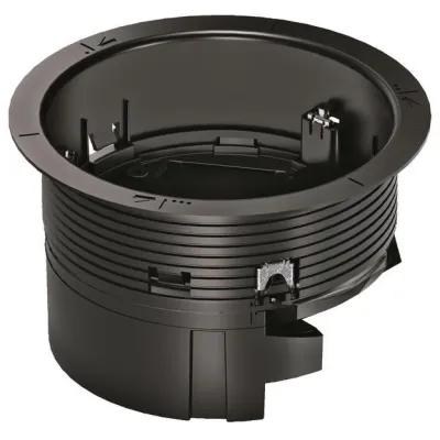 HAGER Installationsdose BSR02D für 2x45er Steckdosen | Bodensteckdose R02 | Ø142 mm | Kunststoff | schwarz