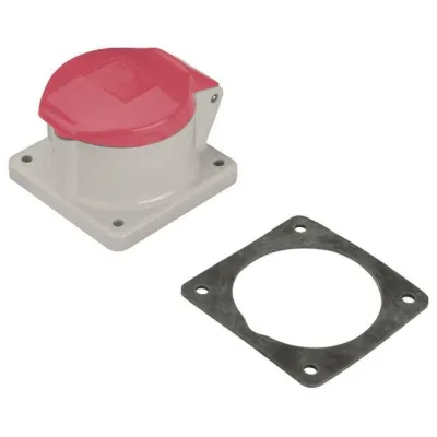 Hager CEE-Anbausteckdose ECEE165 | 5-polig | 16A | 400V | IP54 | Aufputz | schraublose Klemme | rot