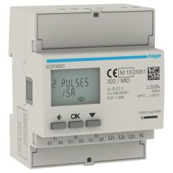 Hager Energiezähler 3phasig f.Wandler 1A o.5A,S0 ECP300C