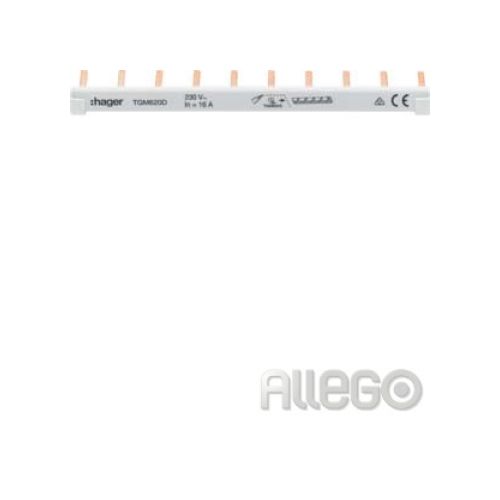 Bild: Hager er Phasenschienen 6qmm, 10 Pole,Endk. TGM620D(VE)