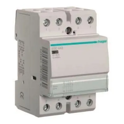 Hager Installationsschütz ESC443 | 40A | 3 Schließer 1 Öffner | 230V AC | Reiheneinbaugerät | IP2X | 60mm Einbautiefe