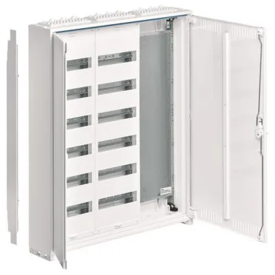 HAGER Feldverteiler Aufputz FWB63K1 | Multimediaverteiler 12 Reihen | 950x800x161 mm | RAL 9010 weiß