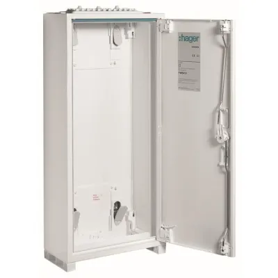 Hager Feldverteiler Aufputz FWB41D | Kleinverteiler IP44 | 4x12TE | 48 Module | 650x300x161mm | Stahlblech weiß RAL 9010