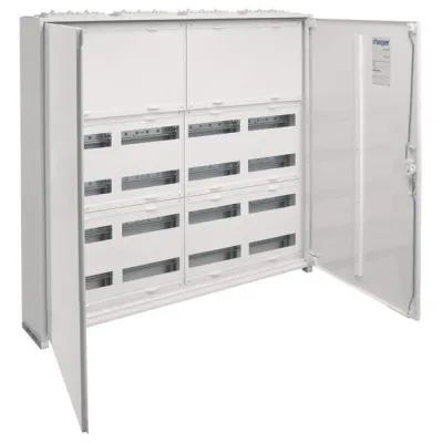 Hager Feldverteiler Aufputz FWB64N | IP44 | 4x6 Reihen | 192 Module | Stahl pulverbeschichtet | 950x1050x161mm | weiß