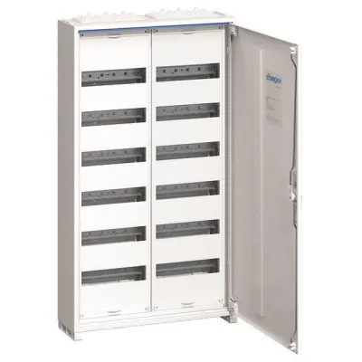 Hager Feldverteiler Aufputz FWB62S | 950x550x161mm | IP44 | 144 Module | QuickConnect | Stahlblech weiß